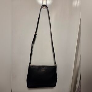 kate spade Black Pebbled Leather Crossbody with Gold Hardware